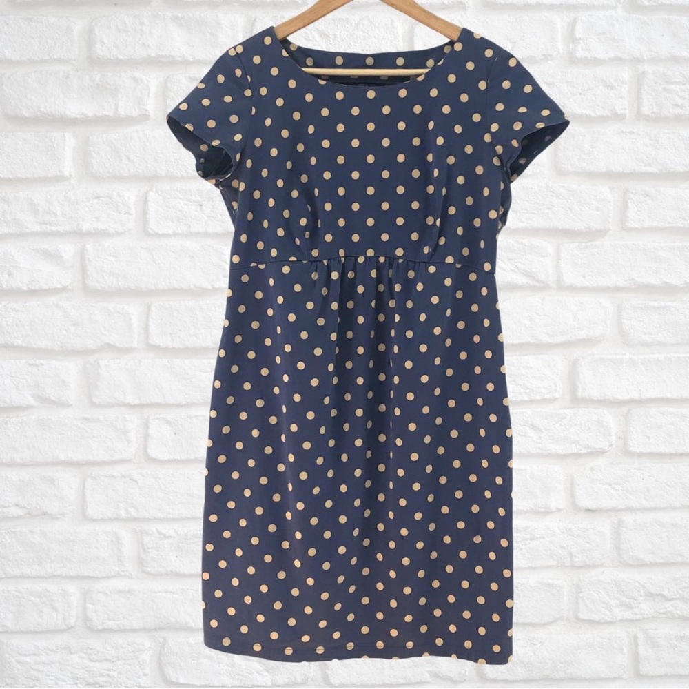 GUC Seraphine Maternity Blue Polka Dot Cotton Dress, Size 8